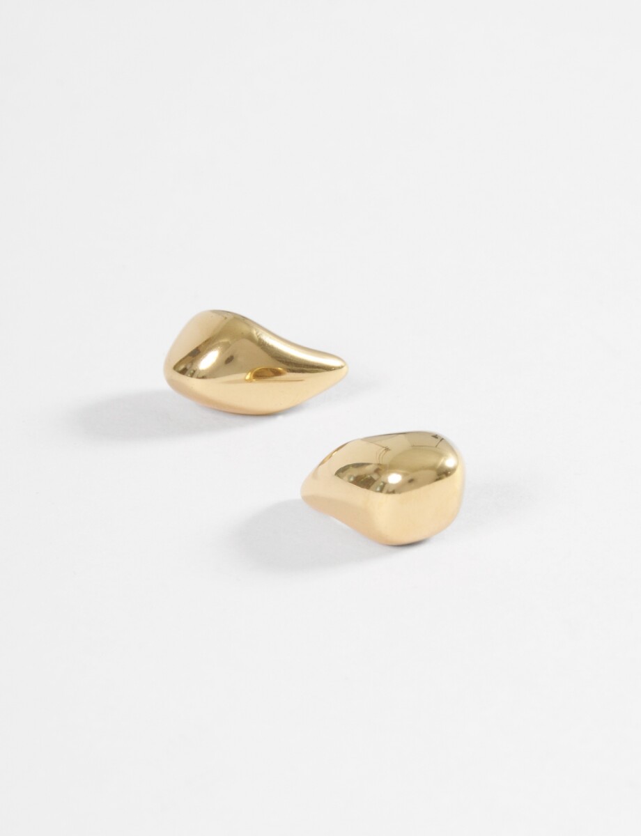 Caravanas acero drop gruesos - dorado 