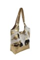 Tote bag de cuero con pelo