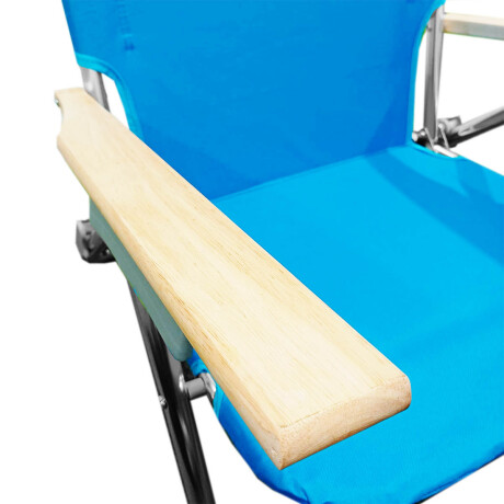 Silla Baja Reposera Plegable Aluminio Playa Jardín Azul