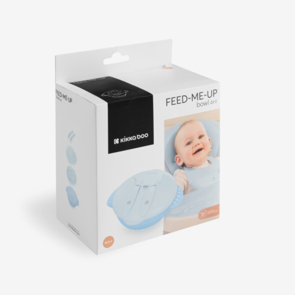 Bowl 4 en 1 KIKKABOO celeste transparent