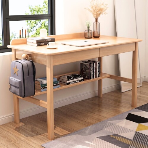 Escritorio para Pc con gancho Madera natural Escritorio para Pc con gancho Madera natural