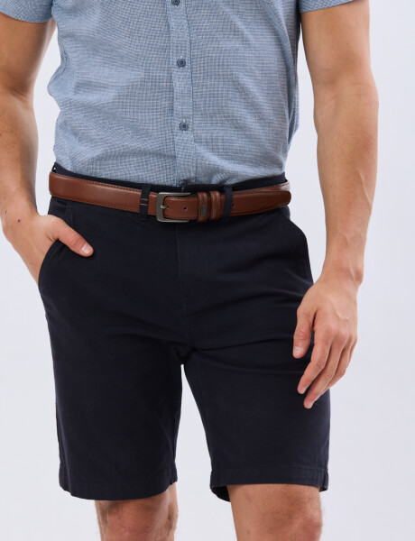 BERMUDA CLASICA CON ELASTANO Azul