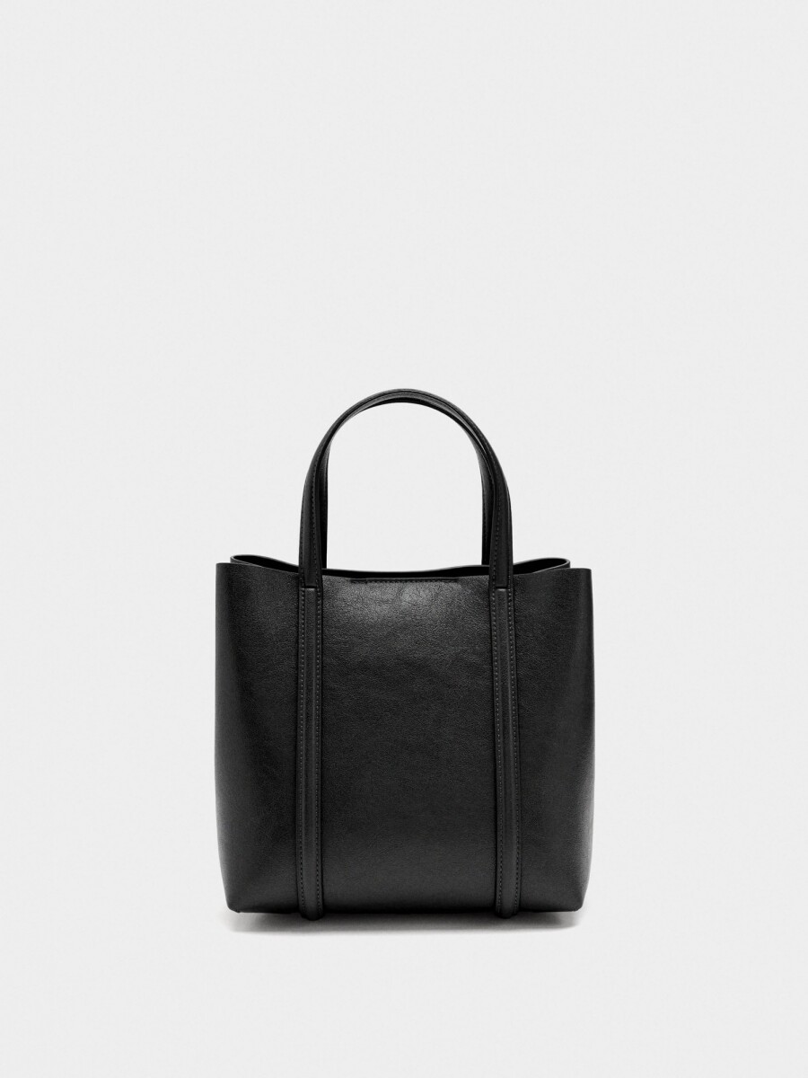 Bolso Tote Con Bandolera M negro