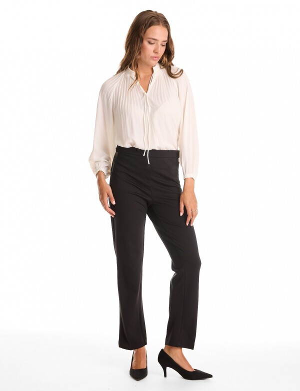 Pantalon Aplique Eco Cuero NEGRO
