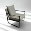 Sillón Poltrona Individual en Eco Cuero y metal Gris Claro