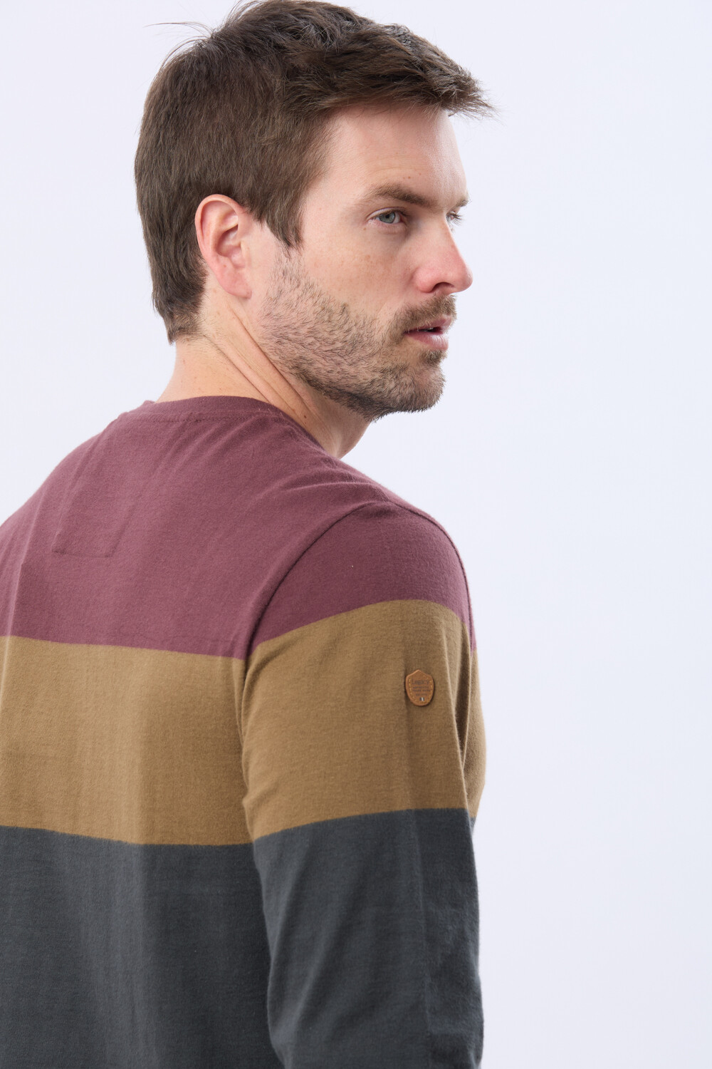 REMERA RAYADA DE ALGODÓN Gris