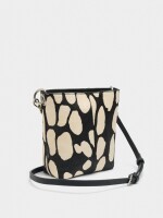Bolso Bandolera De Piel Estampado Animal negro