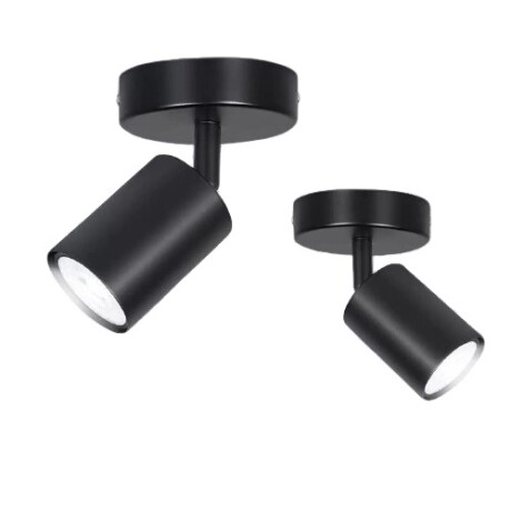 Spot Orientable Para Adosar En Techo / Pared Gu10 Bco/ng Negro