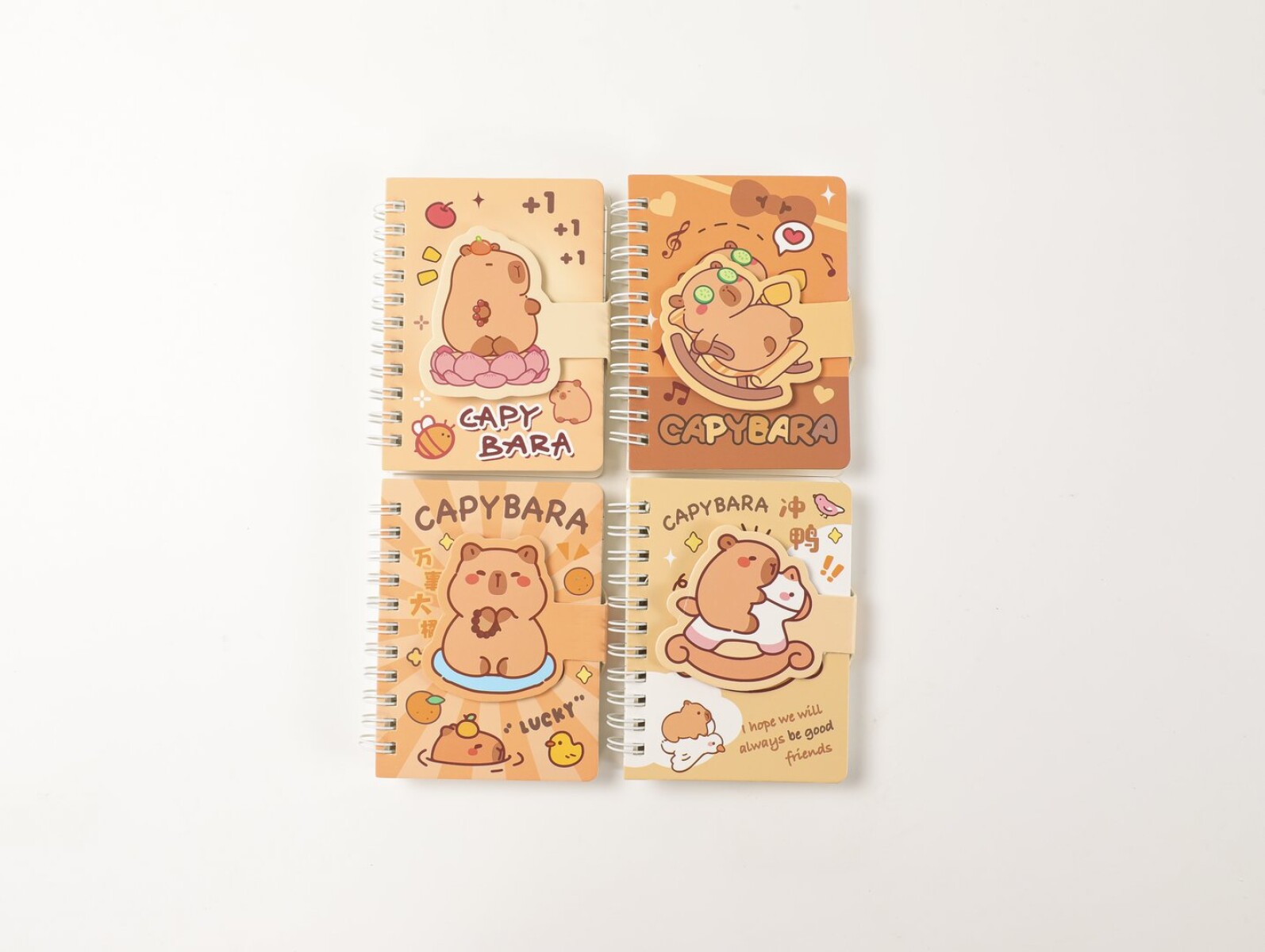 CUADERNO ESPIRAL A7 CARPINCHO CUTE CON VELCRO 