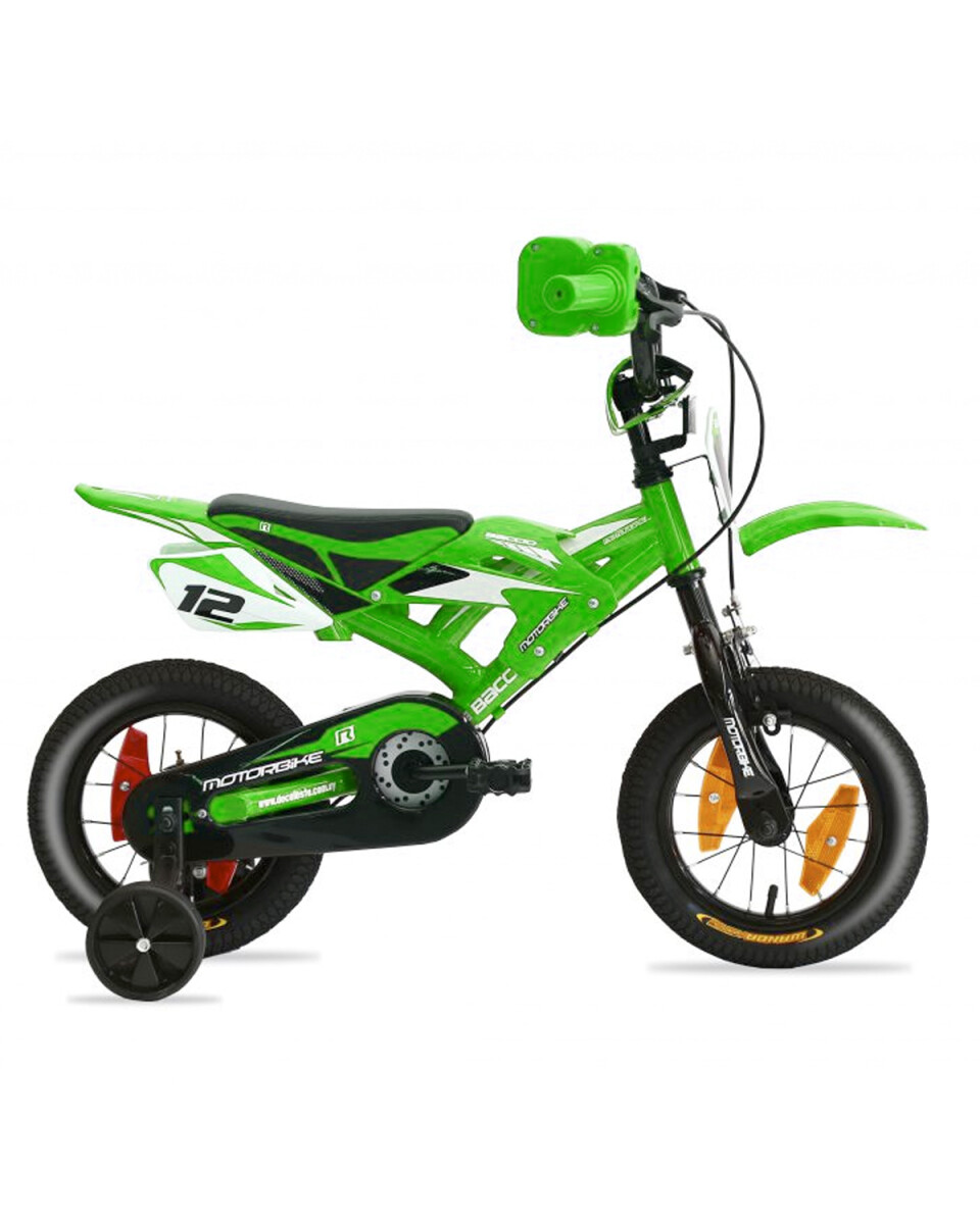 Bicicleta Baccio Motorbike rodado 12 con sonidos - Verde 