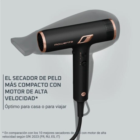 Secador de pelo profesional Rowenta | Compacto | 3 ajustes temperatura y velocidad | Tecnología Ionic Control. Secador de pelo profesional Rowenta | Compacto | 3 ajustes temperatura y velocidad | Tecnología Ionic Control.
