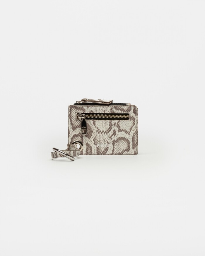 Tarjetero Jagger En Cuero Snake Print Natural