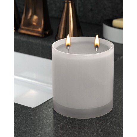 Vela en frasco de vidrio con tapa Selecta 10x8cm Blanca Aroma Lavanda