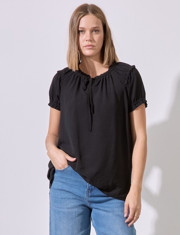 Blusa Frunces NEGRO