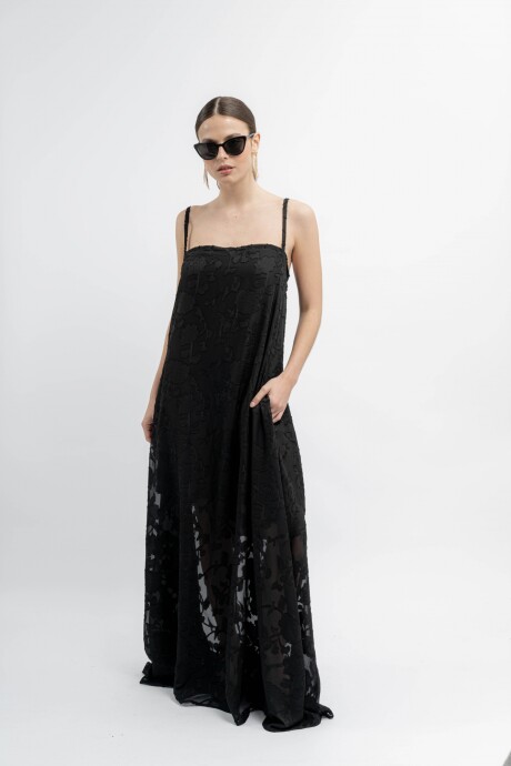 Vestido Filomena Negro Flores