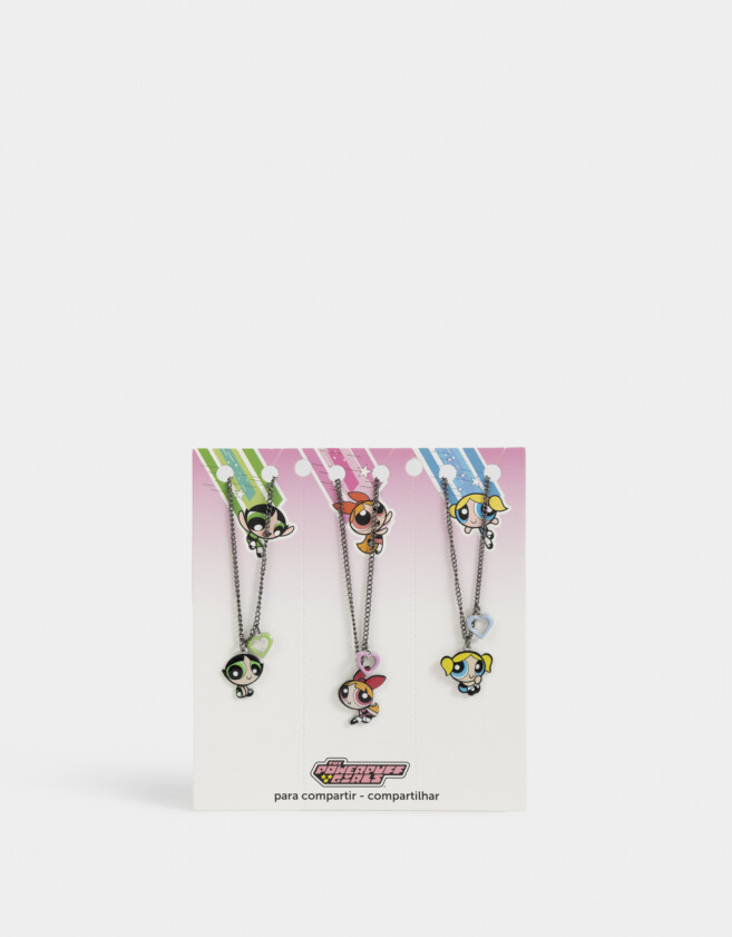 Collares Infantiles Set De Collares Para Compartir "chicas Superpoderosas" - Combinacion Tricolor
