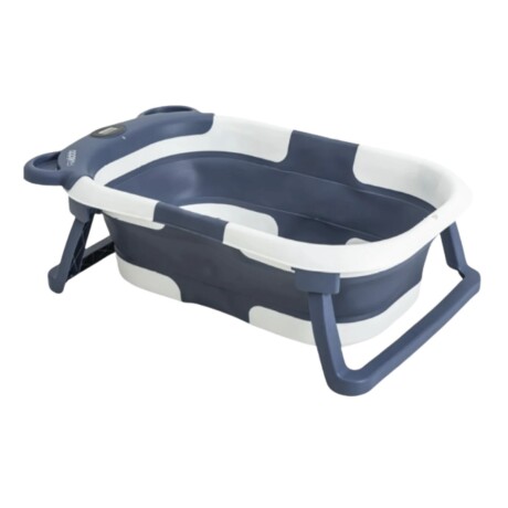 Bañera Compacta Y Portátil Bebesit Con Doble Plegado y Detector Temperatura Azul