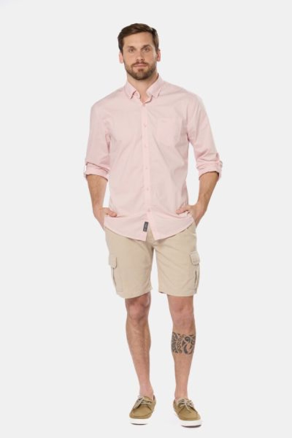 BERMUDA CARGO DE LINO Beige