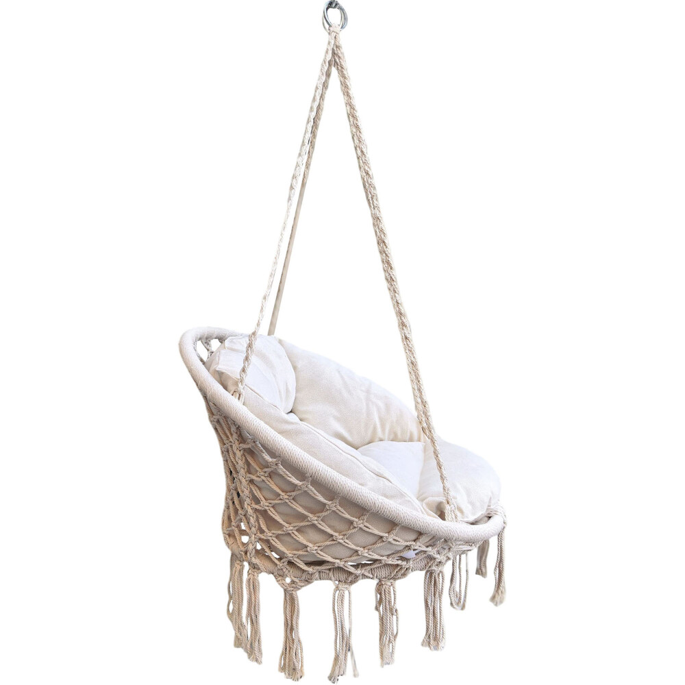 HAMACA COLGANTE ACERO-Y-POLIESTER NATURAL-BEIGE JAZZ