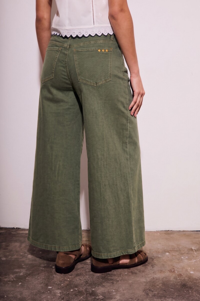 Wide Leg Lavado Oliva