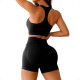 Conjunto Deportivo Short Levanta GlÃºteos Push Up MÃ¡s Top Negro