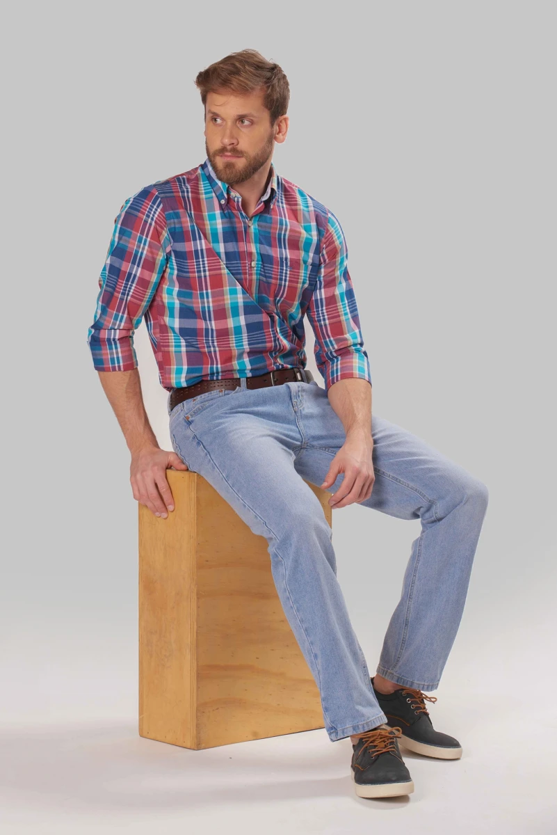 PANTALÓN DE JEAN CLÁSICO - Azul claro 