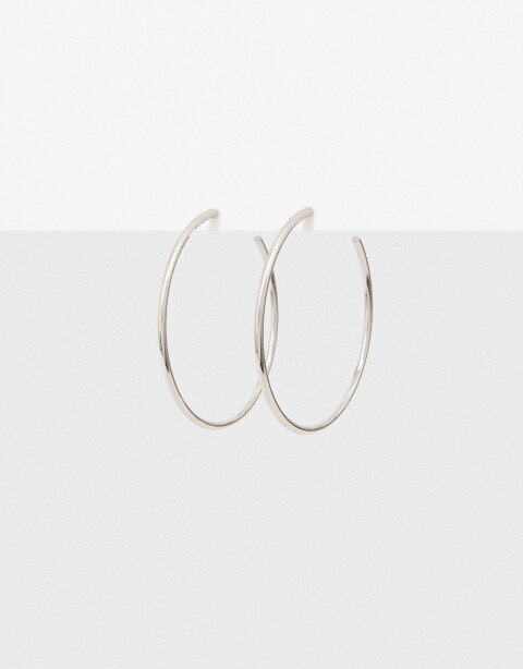 Aros Argollas Metal Aros Argollas Metal Delgado - Plateado Rodio