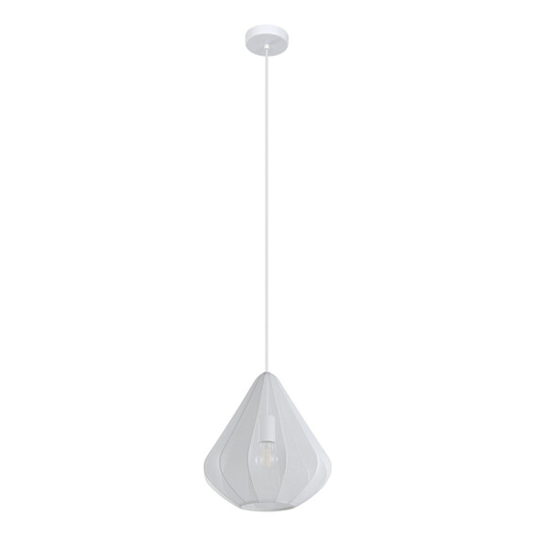 Lámpara colgante tejido blanco y acero E27 DOLWEN EG0042
