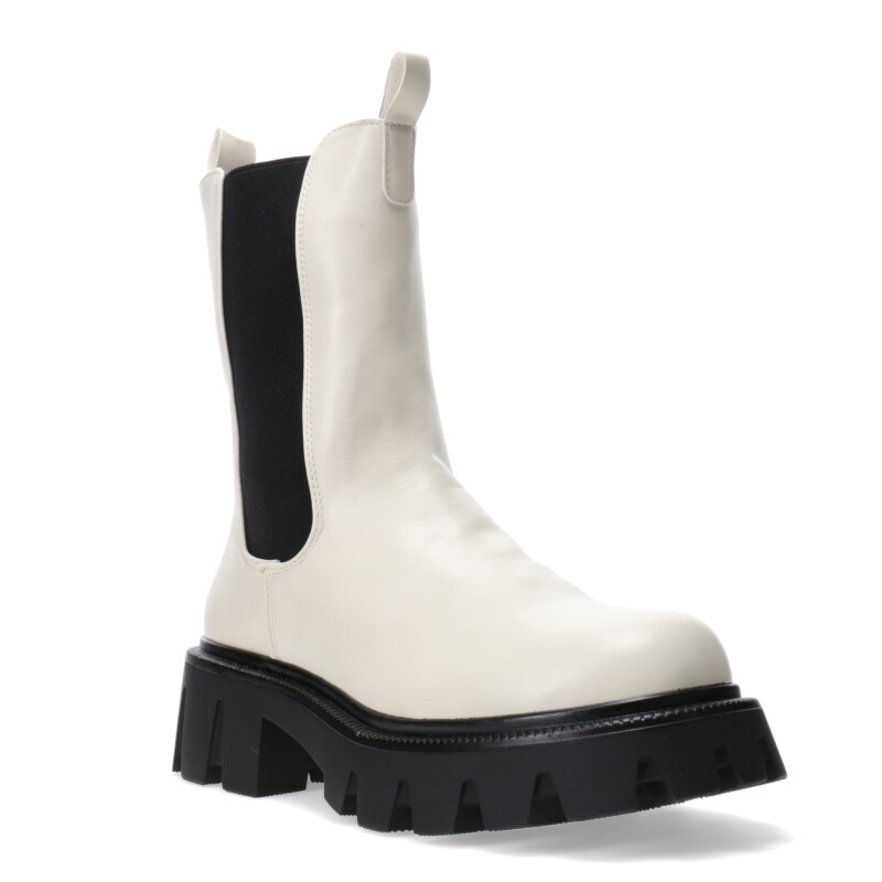 Botas de Mujer Miss Carol chelsea ELA con caña alta Blanco Hueso
