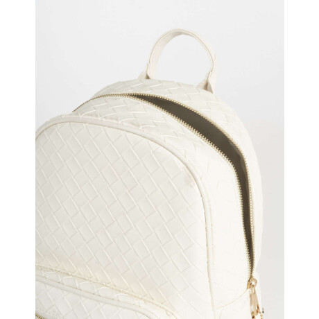 Mochila Trenzada Blanco Crudo
