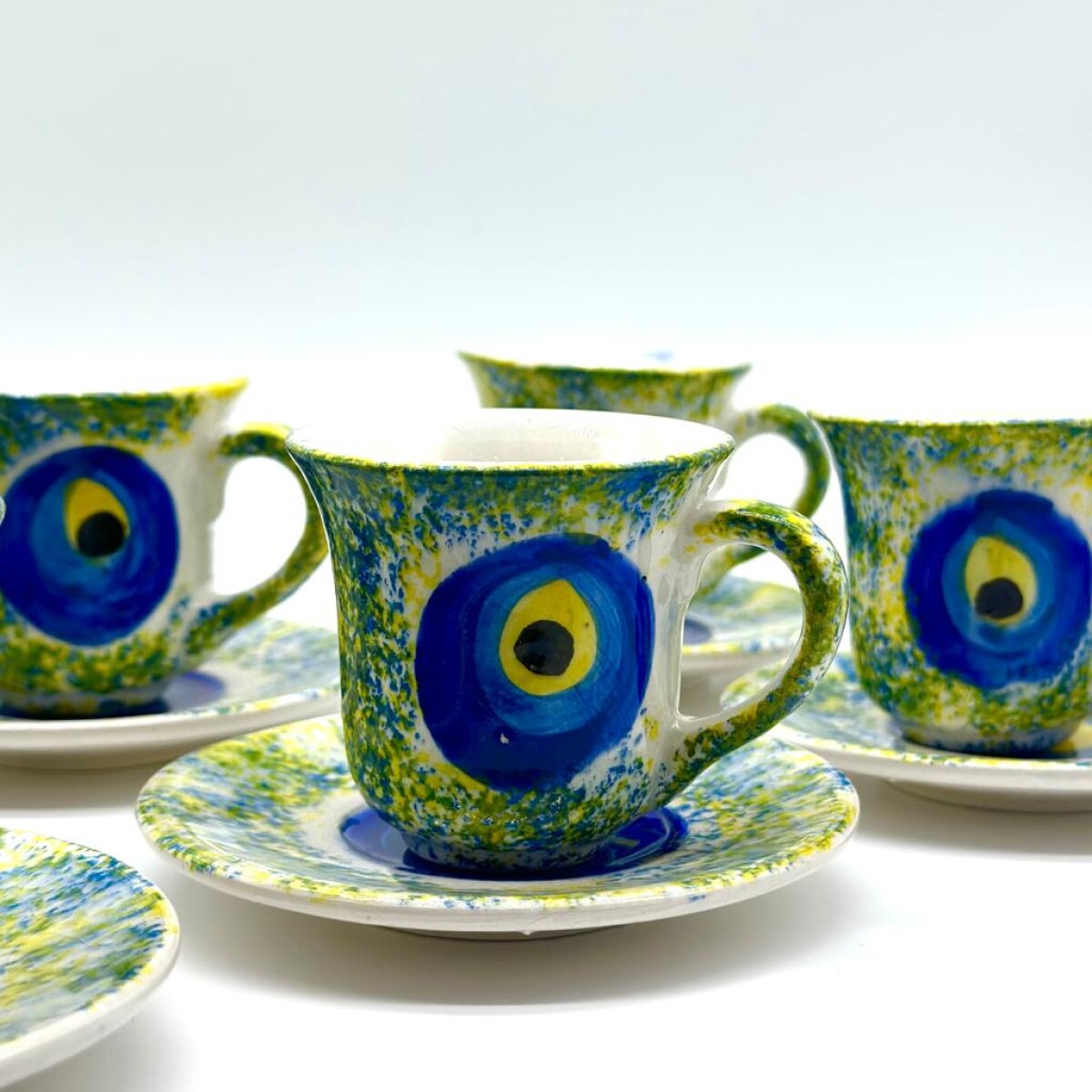 Set de café cerámica x6 - Ojo turco 