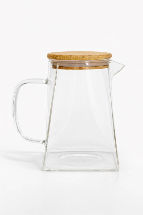 Jarra Tapa Madera Color Unico