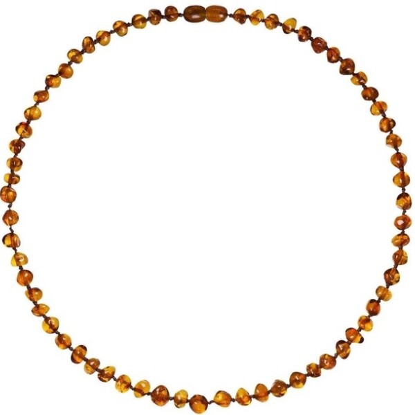 Collar ambar piedra redonda marron