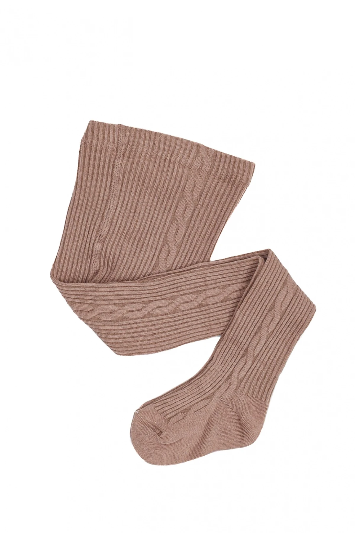 Media Infantil Rib Algodón Marron