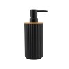 DISPENSADOR PLAST NEGRO/BAMBU P/BAÑO 19X7X7CM Unica
