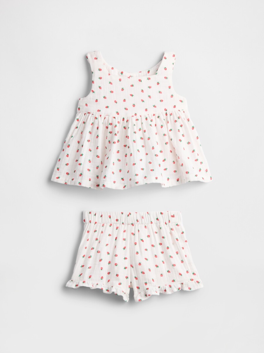 Set Musculosa Y Short Bebé - Strawberry 
