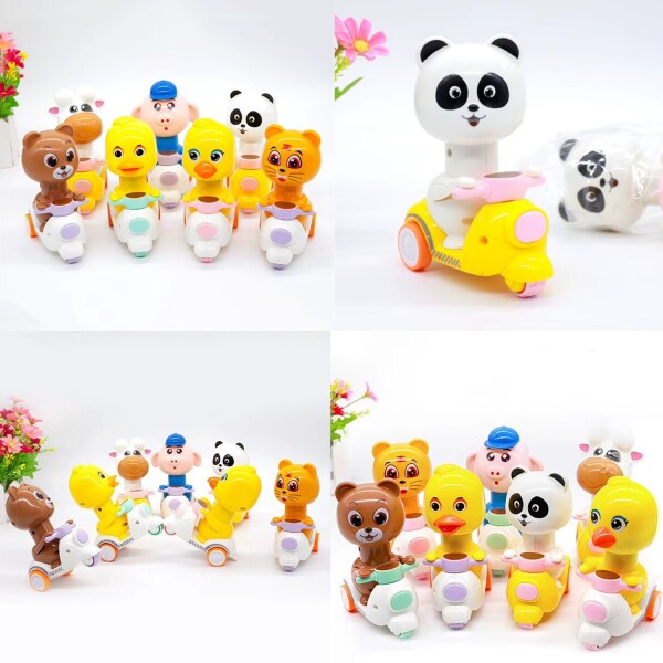 Juguete Interactivo Animales Moto A Fricción Infantil Niños Variante Modelo Panda Verde Agua