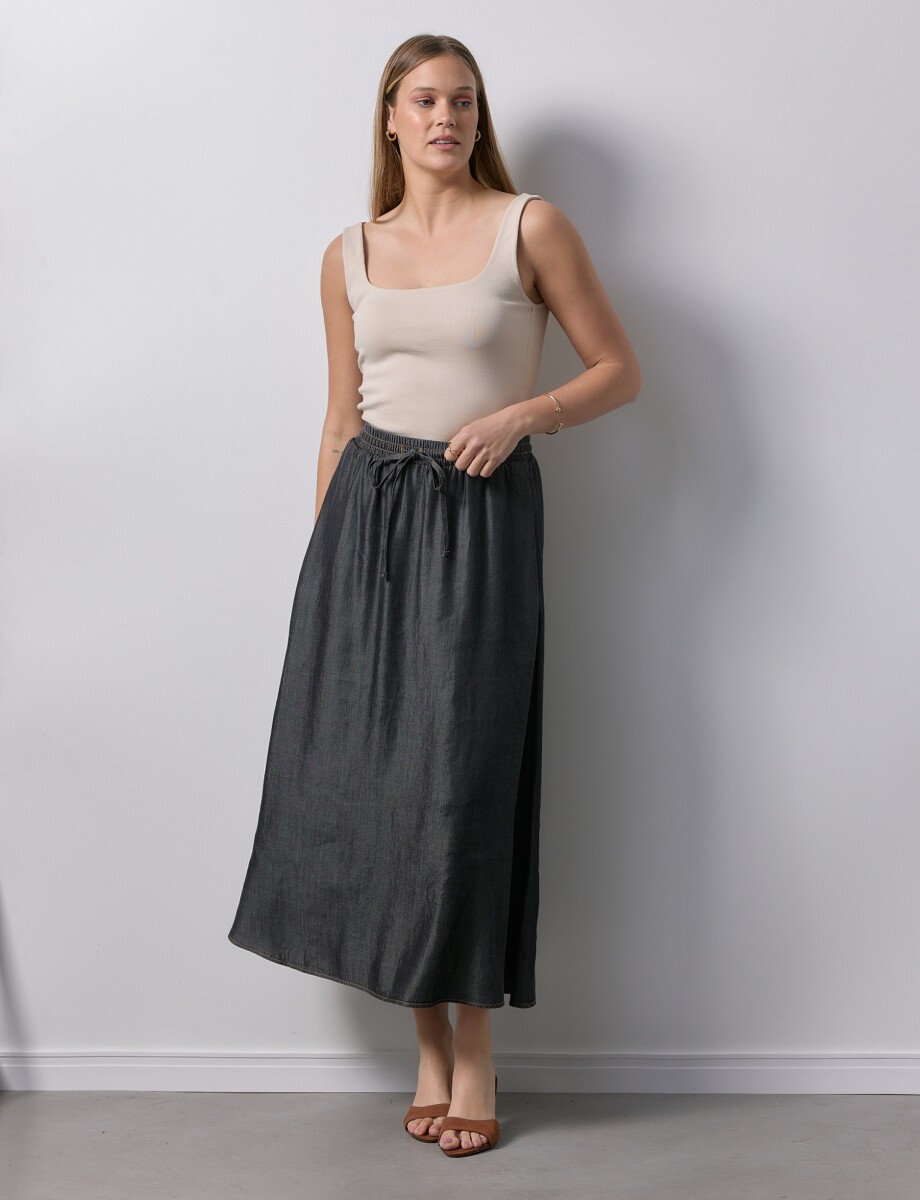 Falda Maxi Lyocell Cordel - Gris Oscuro 
