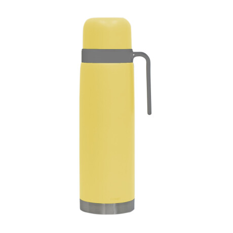 Termo Acero Inox 1Lt c/Manija Fija Mantiene Frío Calor Comet Amarillo