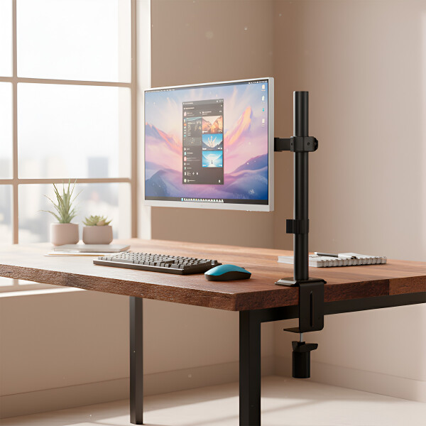 Soporte Monitor Brateck 17"-32" Ergonomico Ajustable Acero Color Negro