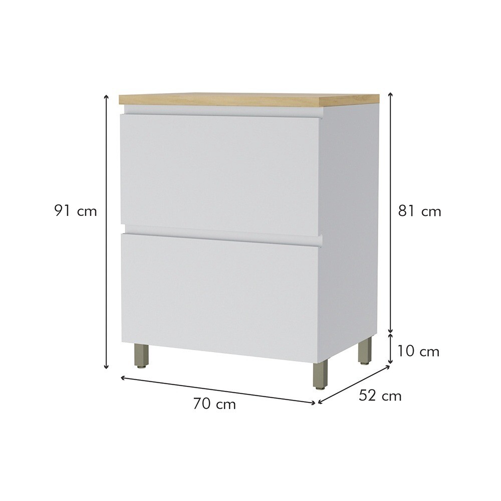 Bajo mesada 70 cm - 1 Puerta 1 Cajón - Rainha Blanco