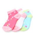 Medias de Niña MINI Miss Carol Media Neon pack X3 Rosado / Turquesa