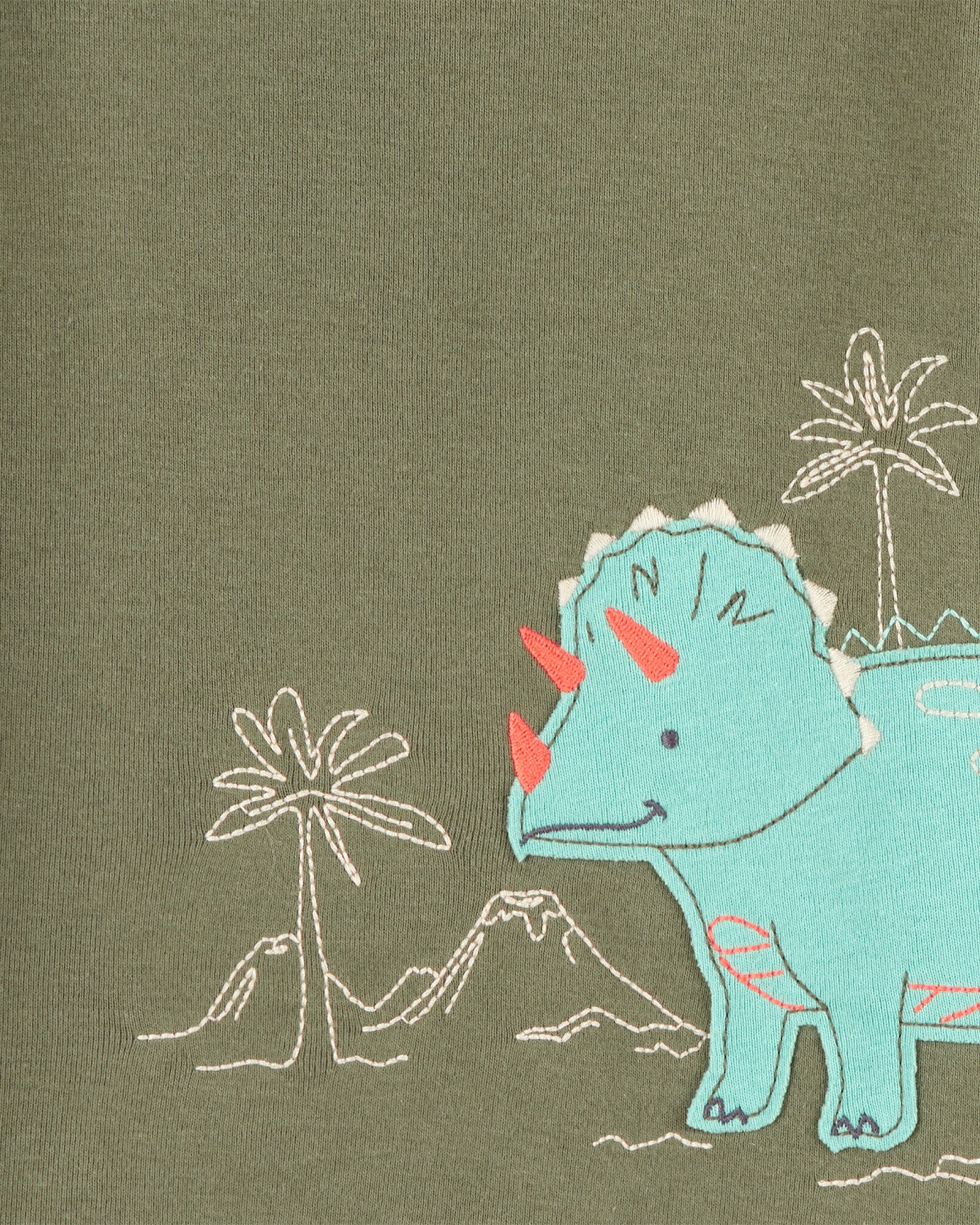 Pijama cuatro piezas de algodón, dos pantalones y dos remeras, diseño dinos Sin color