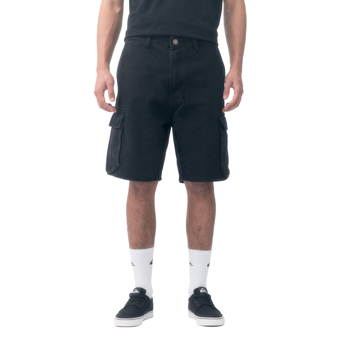 Quiksilver Shorts Cargo Denim Hombre - Negro 