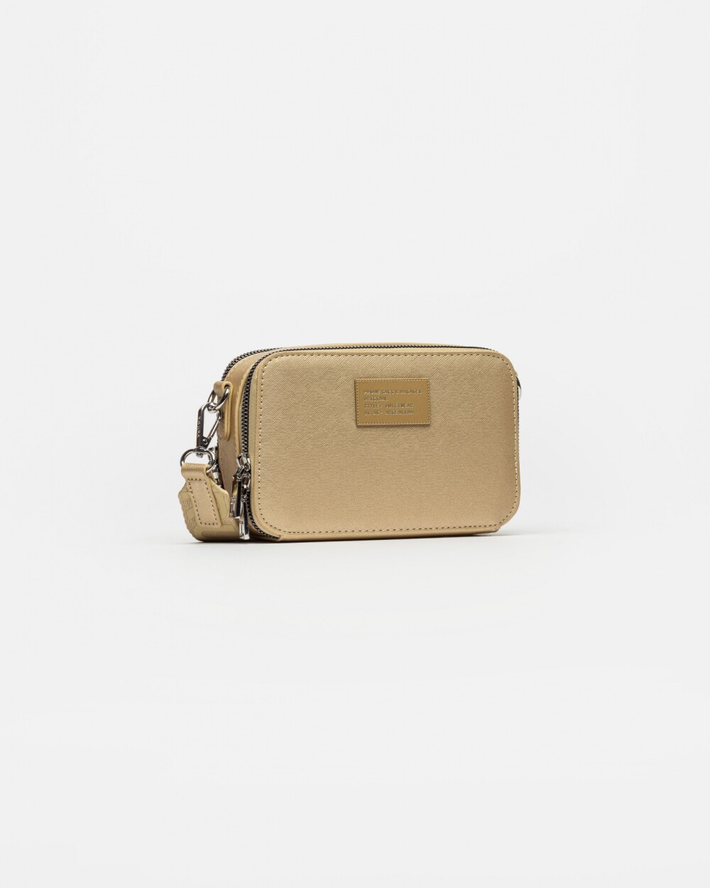 Mini Bag New Penny En Efecto Cuero Zaffiano Oro