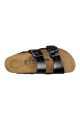 Sandalia Arizona Birko-flor Patent -estrecho Black
