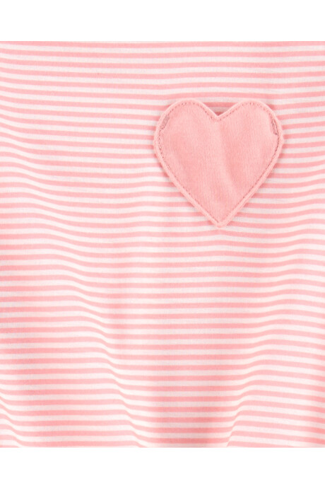 Pijama dos piezas de poliéster, pantalón micropolar y remera, rosados Sin color