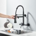 MEZCLADORA DE PARED PARA COCINA DOBLE PICO CHEF - NEGRA MEZCLADORA DE PARED PARA COCINA DOBLE PICO CHEF - NEGRA