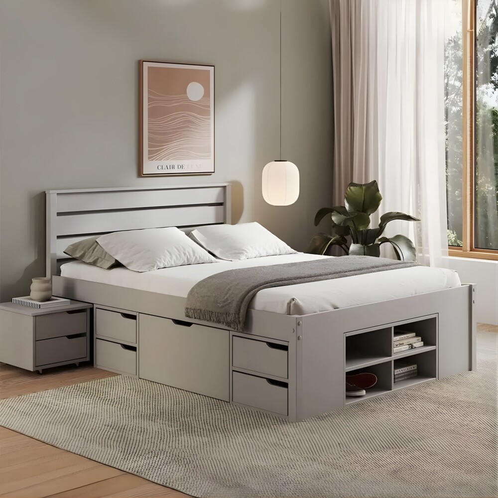 Respaldo 2 Plazas Madera maciza - Funcional Gris