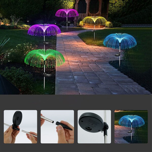 Adorno Jardin Luz Rgb Solar Medusa X2 Estaca Decoracion Adorno Jardin Luz Rgb Solar Medusa X2 Estaca Decoracion